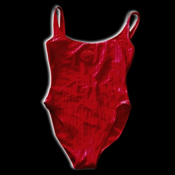 Christian Dior Vintage Insignia Red & Gold Logo Swimsuit - Picture 4 of 7